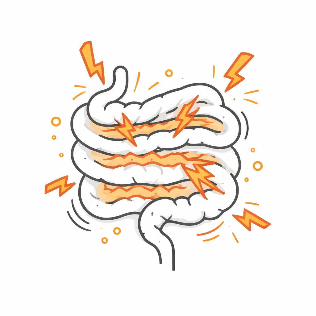 illustration crampes intestinales contraction