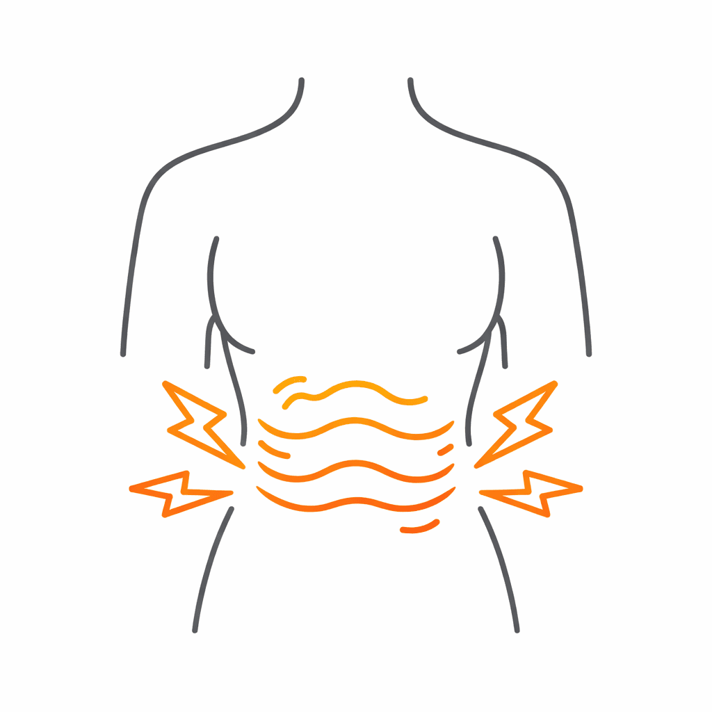 illustration digestion ventre gonflé ballonnements