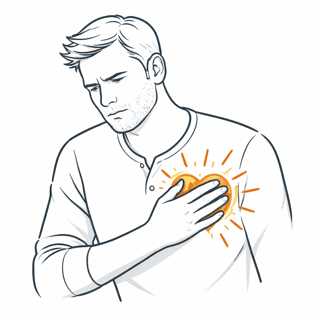 illustration palpitations rythme cardiaque stress