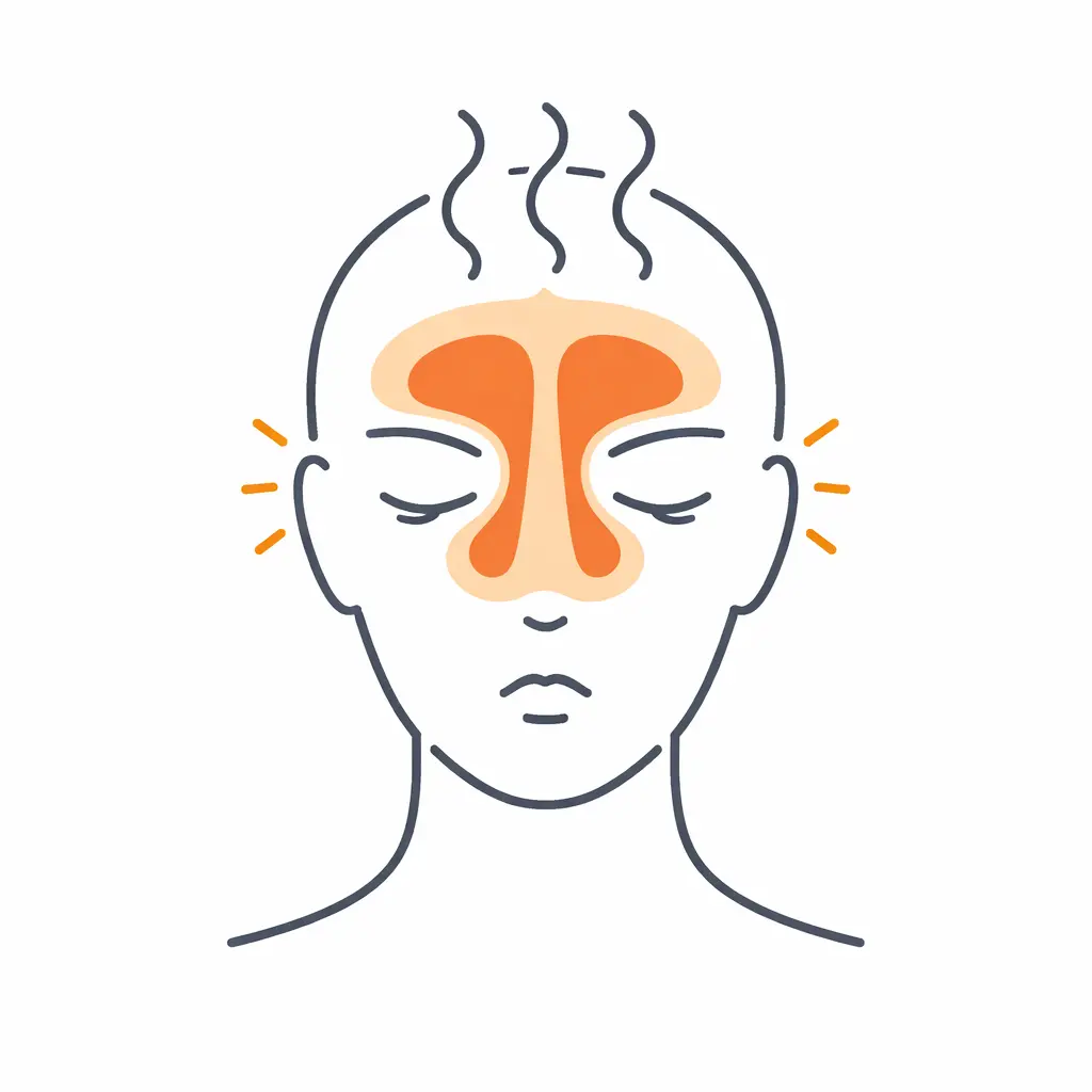 Pression des sinus et sinusite à répétition illustration