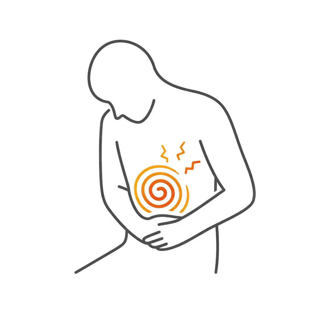 Lien entre stress et digestion avec réactivité du ventre illustration