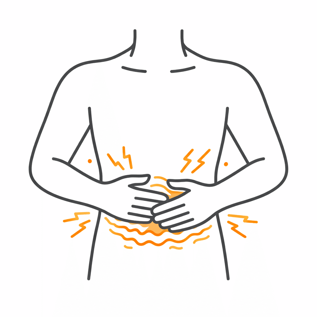 illustration douleurs abdominales stress